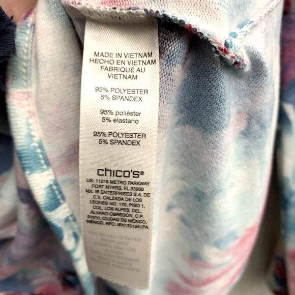 Chico's Floral Mock Neck Long Sleeve Top Size 0 (Small) - Picture 4 of 5